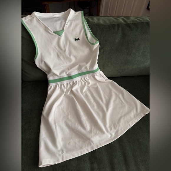 Lacoste Dresses & Skirts - Lacoste White Tennis Dress with Mint Green Trim